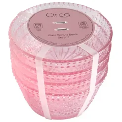 Blush Circa Hobnail Bowls, Set of 4
