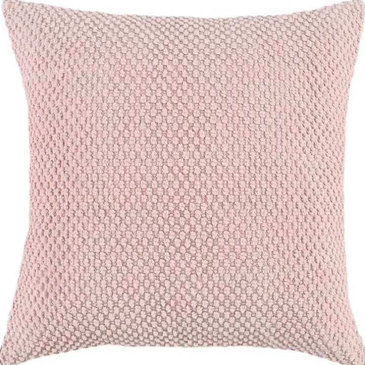 Blush Woven Nubby Pillow
