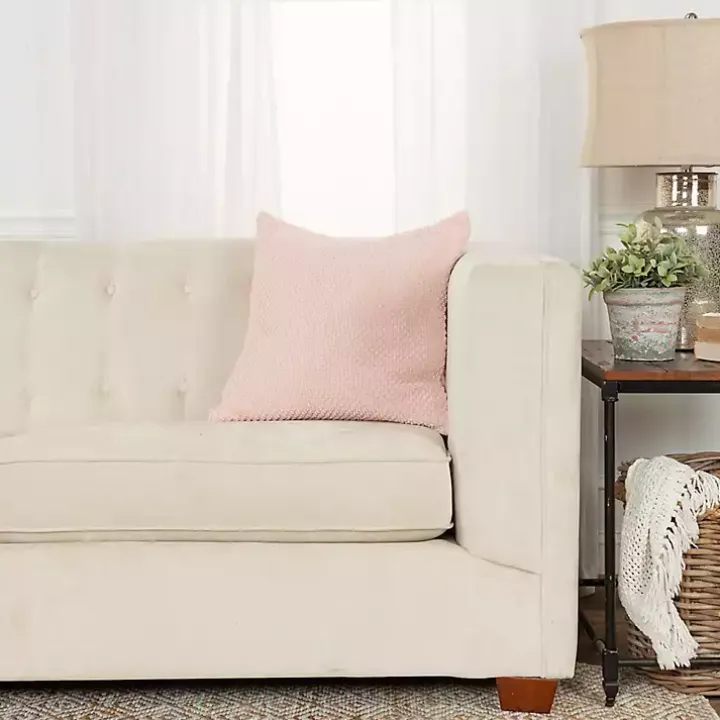 Blush Woven Nubby Pillow