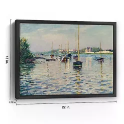 Boats at Anchor on Seine Canvas Print, 22x18 in.