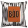 Boo Black and White Stripes Throw Pillow