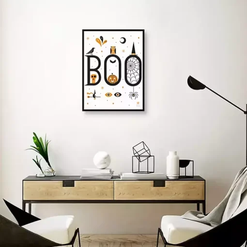 Boo Spooky Icons Halloween Wall Plaque
