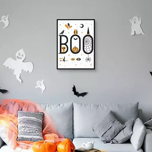 Boo Spooky Icons Halloween Wall Plaque