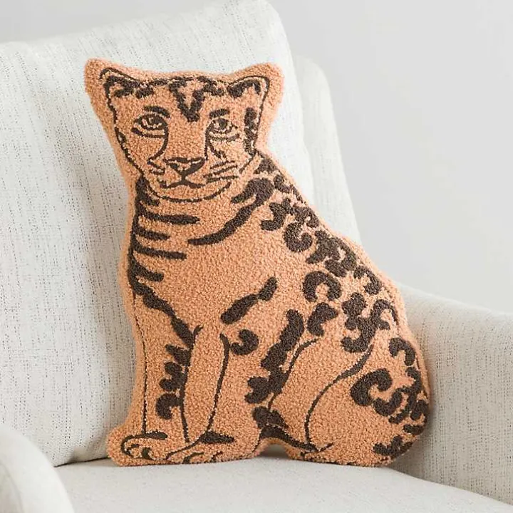 Boucle Leopard Shaped Accent Pillow