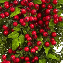 Boxwood Berry Floral Christmas Teardrop