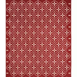 Brick & Ivory Quatrefoil Indoor/Outdoor Rug, 8x10