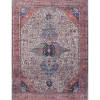 Brick Vintage Medallion Washable Area Rug, 5x7