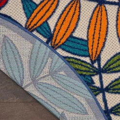 Bright Branches Round Outdoor Area Rug, 7x7