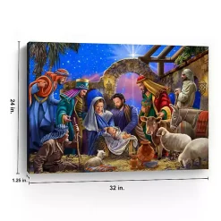 Bright Nativity Scene Canvas Art Print, 24x32