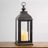 Bronze Plastic Lantern with LED Pillar Candles
