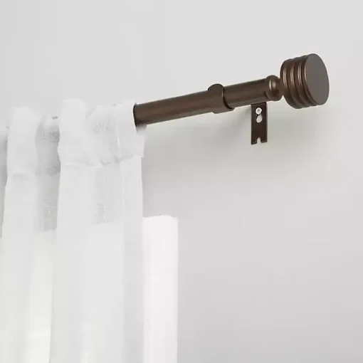Bronze Stacked Cylinder Curtain Rod, 120 in.