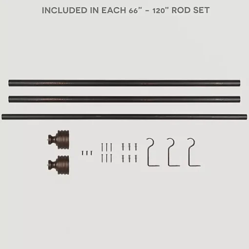 Bronze Stacked Cylinder Curtain Rod, 120 in.