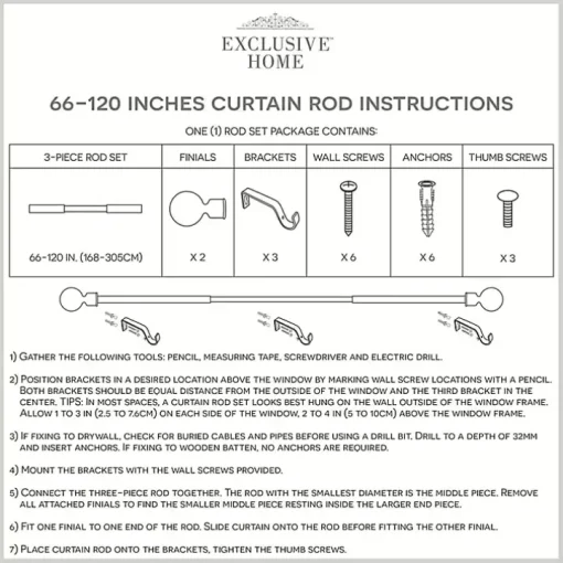 Bronze Stacked Cylinder Curtain Rod, 120 in.