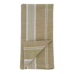 Brown and White Striped Napkins, Set of 4
