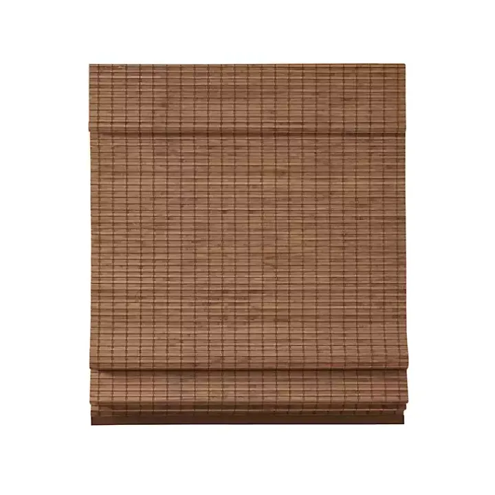 Brown Bamboo Light Filtering Roman Shade, 29 in.