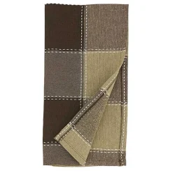 Brown Block Stitched Napkins, Set of 4