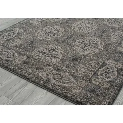 Brown Bordered Pattern Area Rug, 4x6