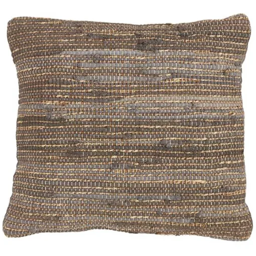 Brown Chindi Woven Jute Throw Pillow