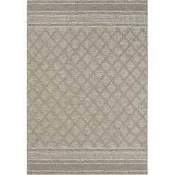 Brown Diamond Lattice Indoor/Outdoor Rug, 5x7