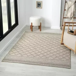 Brown Diamond Lattice Indoor/Outdoor Rug, 5x7