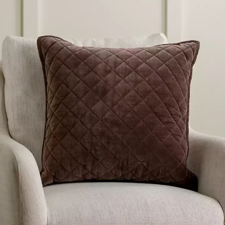 Brown Diamond Velvet Pillow