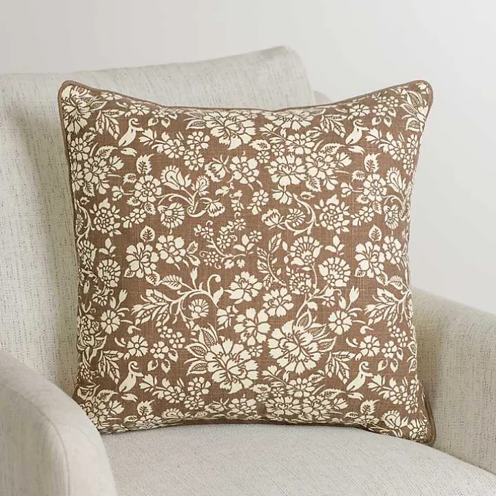 Brown Fall Floral Pillow