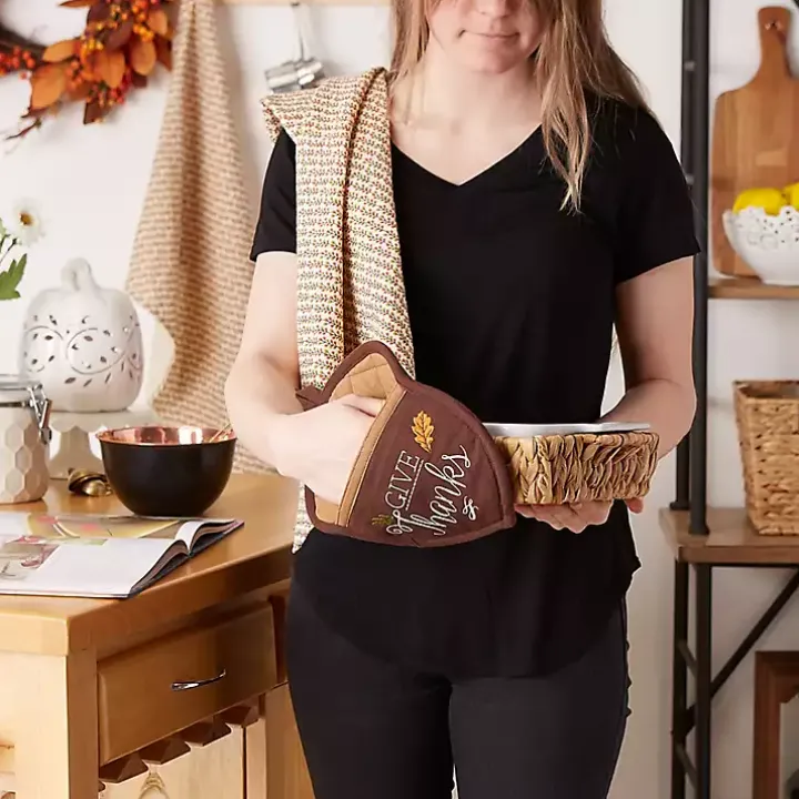 Brown Give Thanks 3-pc. Potholder & Towel Set