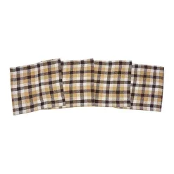 Brown Harvest Plaid Table Runner
