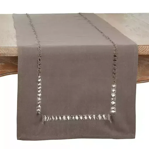 Brown Hemstitch Table Runner
