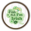 Brown Kiss Me I'm Irish Round Framed Art Print