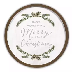 Brown Merry Little Christmas Round Wall Plaque