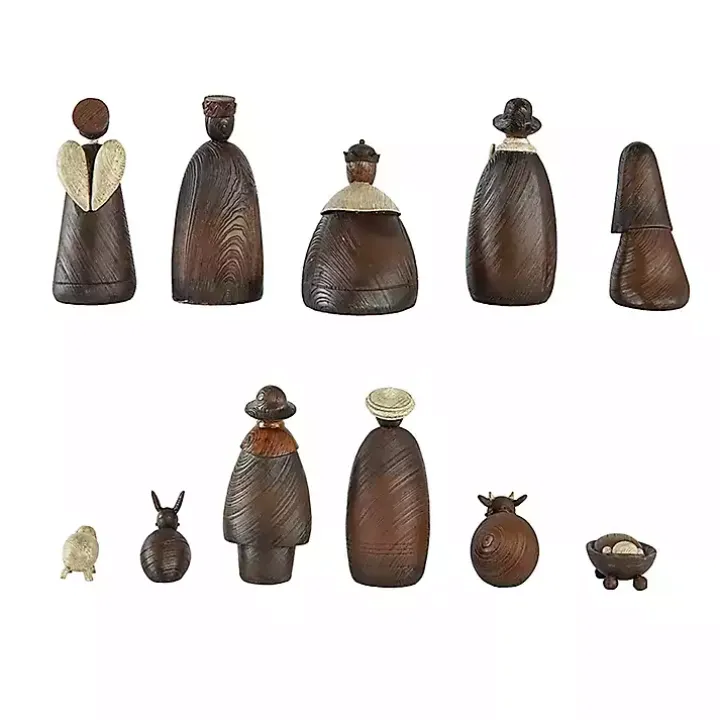 Brown Stone Christmas Nativity 11-pc. Set