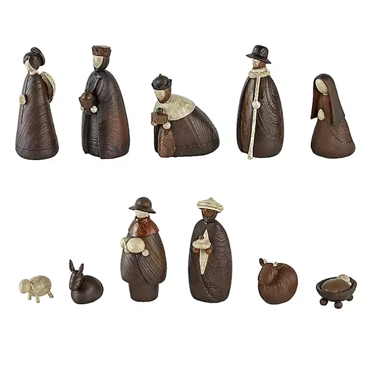 Brown Stone Christmas Nativity 11-pc. Set