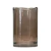 Brown Wavy Glass Vase, 8 in.