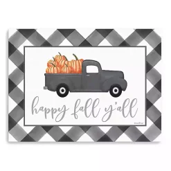 Buffalo Check Happy Fall Truck Giclee Canvas Print