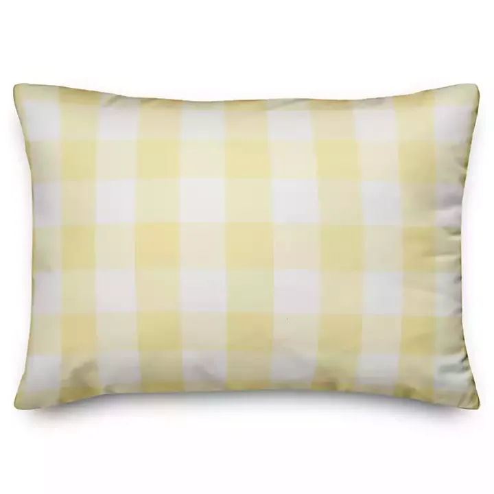 Buffalo Check Lemon Outdoor Pillow