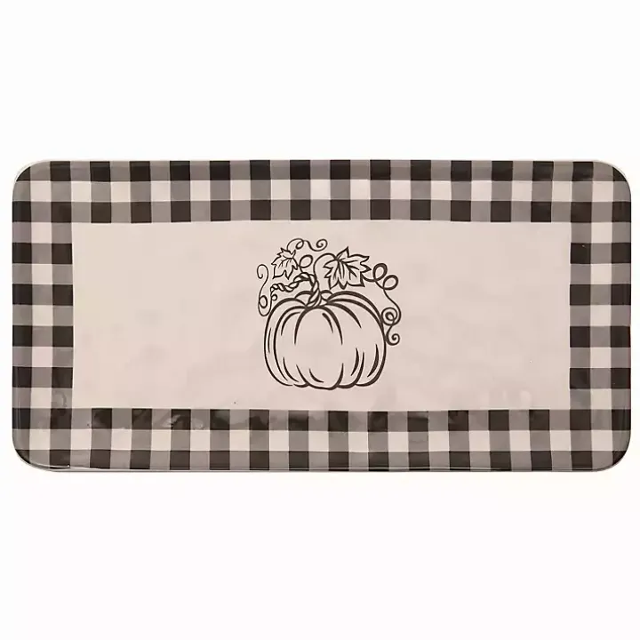 Buffalo Check Pumpkin Platter
