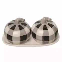 Buffalo Check Pumpkin Salt and Pepper Shaker Set
