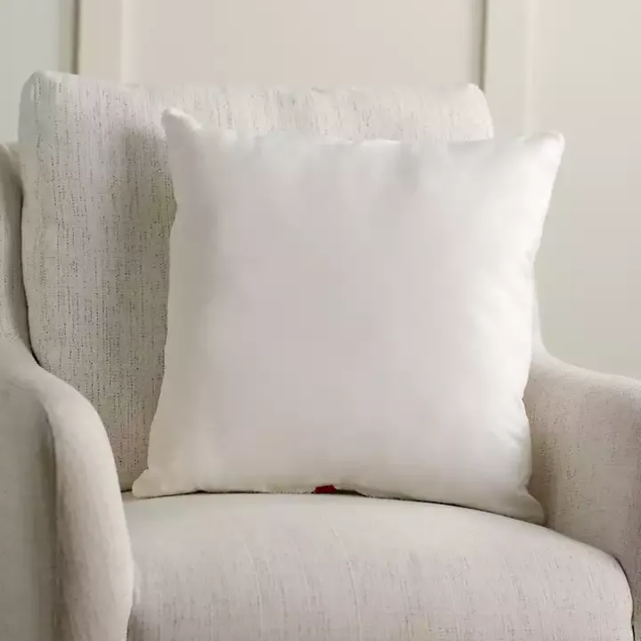 Bulldog with Santa Hat Christmas Pillow