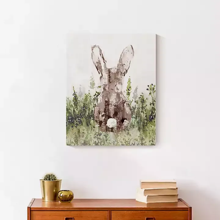 Bunny in Grass Canvas Art Print