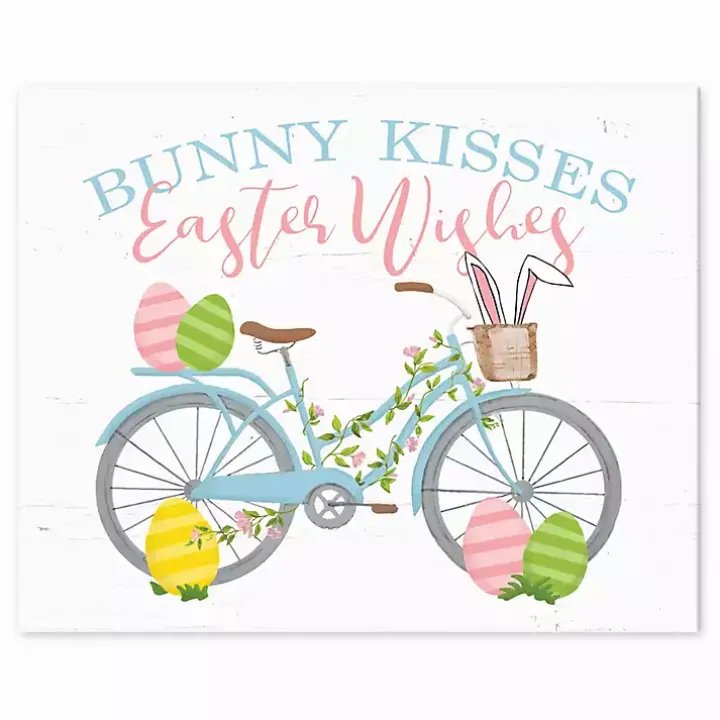 Bunny Kisses Easter Wishes Table Canvas Art Print