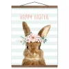 Bunny with Floral Crown Hanging Canvas Print