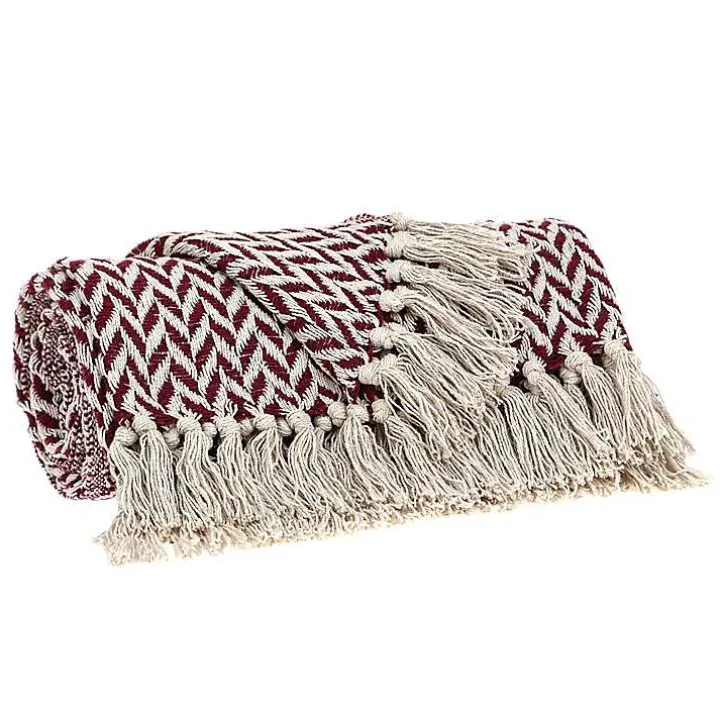 Burgundy Zig Zag Pattern Throw