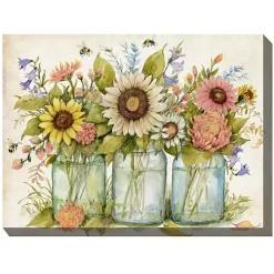 Buzzing Bouquets Outdoor Canvas Art Print