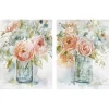 Cabbage Roses I & II Canvas Art Prints, Set of 2