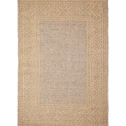 Camel Leopard Border Outdoor Area Rug, 5x7