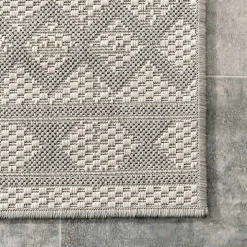 Cammie Gray Moroccan Geometric Outdoor Rug, 5x8