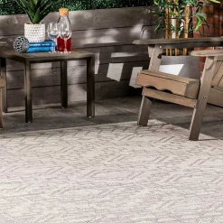 Cammie Gray Moroccan Geometric Outdoor Rug, 5x8
