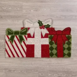 Candy Cane Christmas Present Doormat