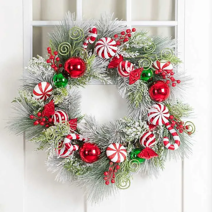 Candy Cane Swirl Christmas Wreath